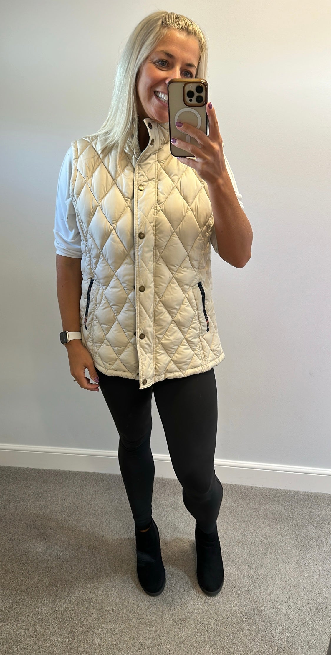 Barbour cream fibredown gilet size 18