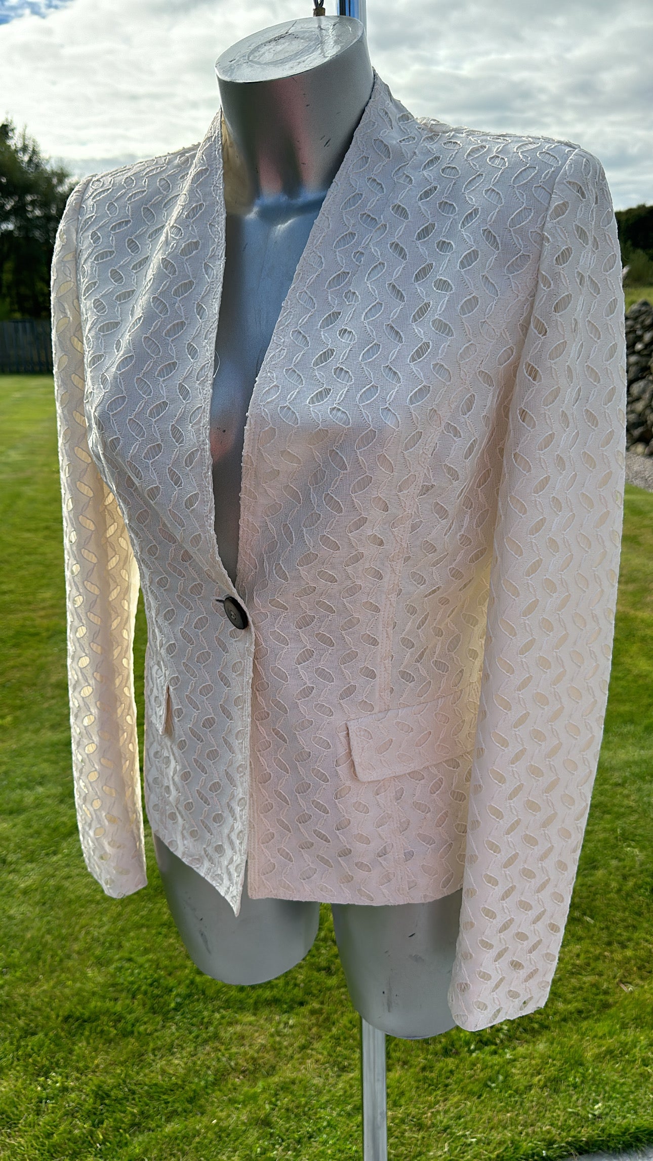 Edina Ronay London cream lace blazer Size M UK 12