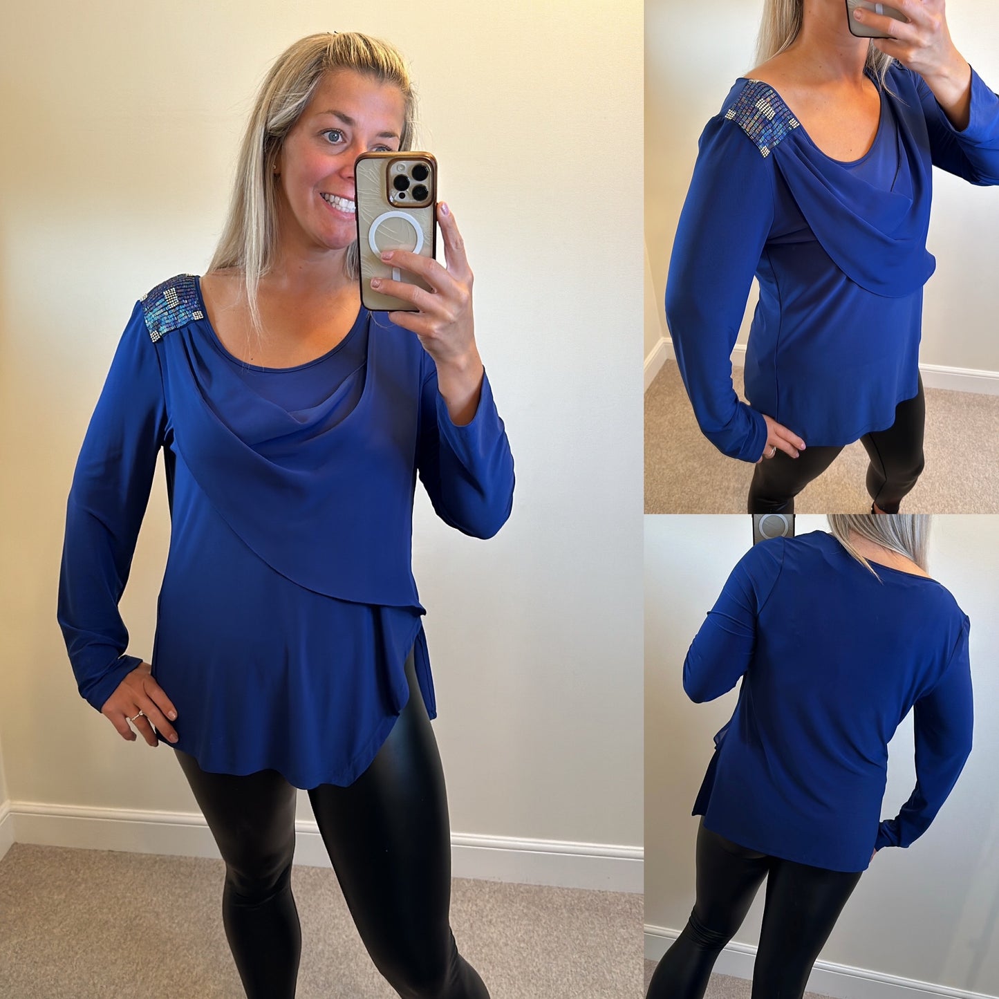 Zeila essential blue embellished top size 14-16