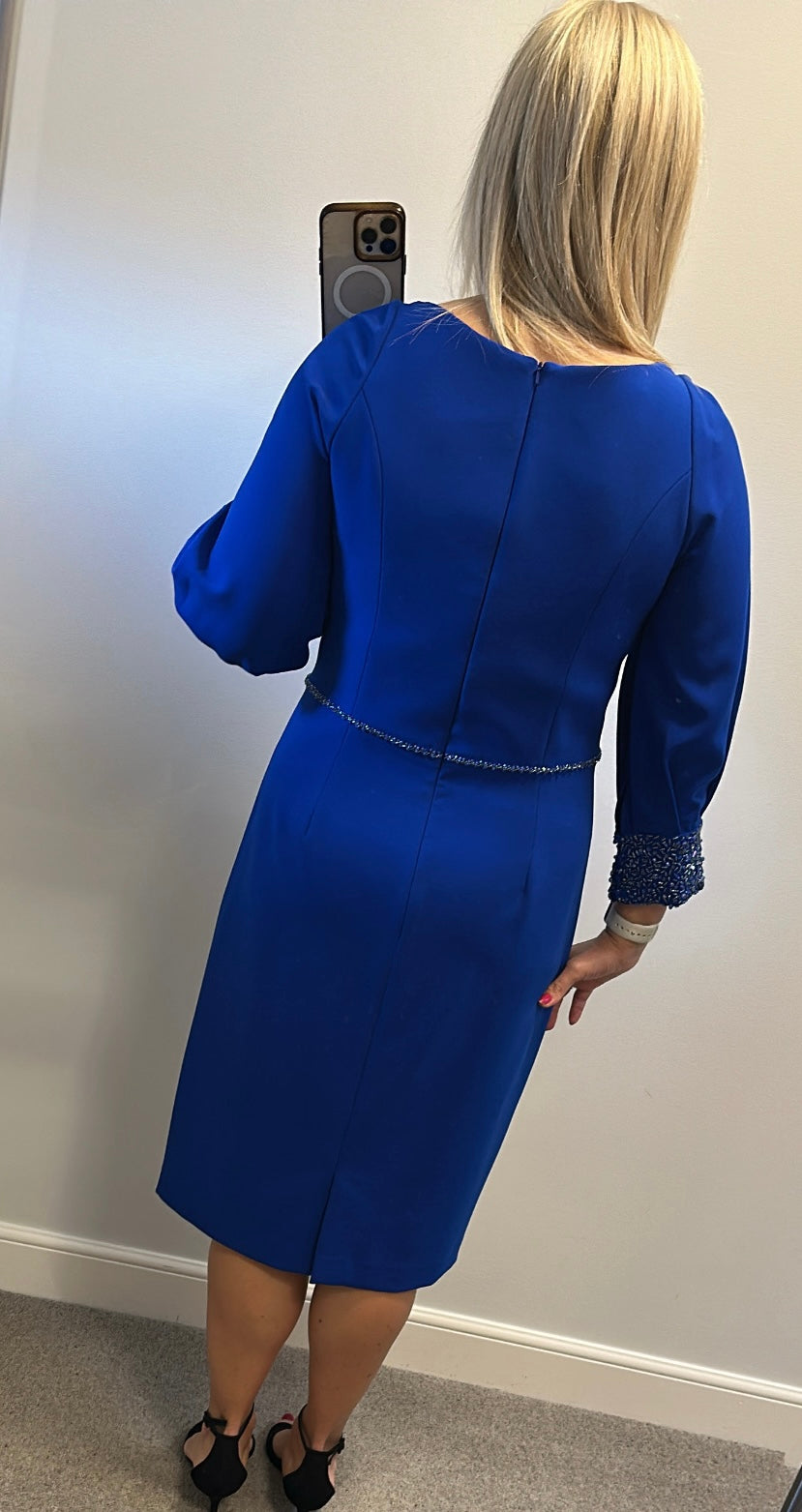 John Charles cobalt blue embellished dress size 16