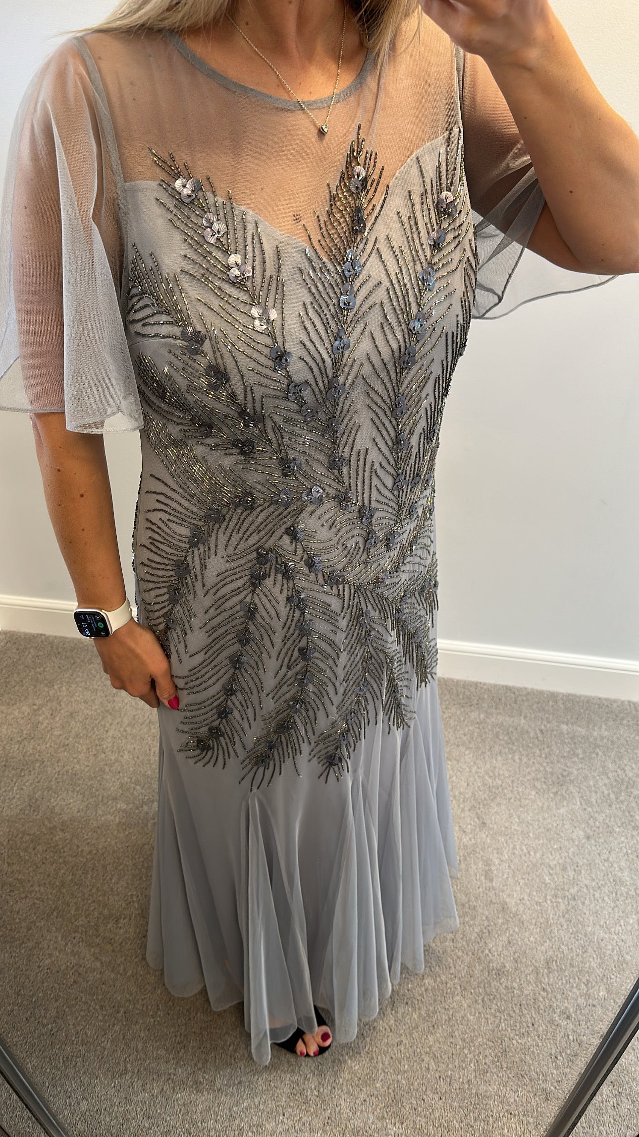 Joanna Hope grey embellished dress size 16