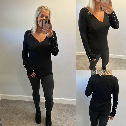 Zara black pearl knit size L fitting upto size 16