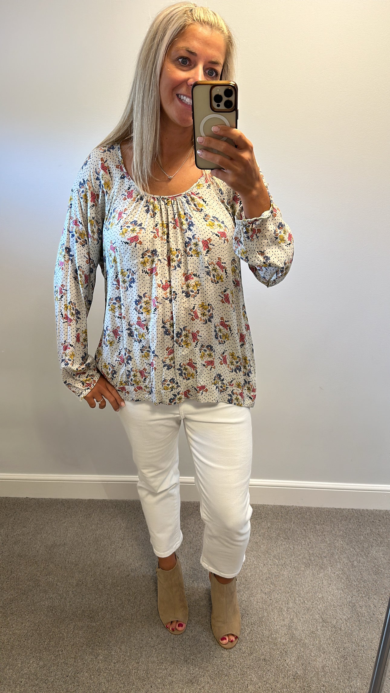 Fat face floral print long sleeve top size 18