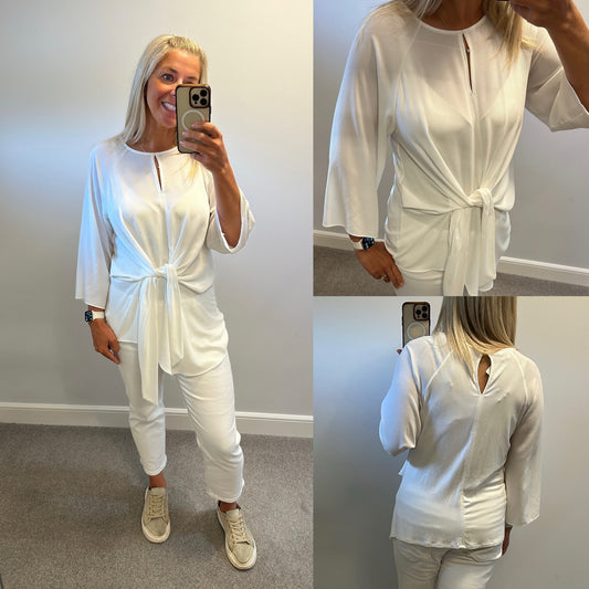 Next off white tie knot top size 12