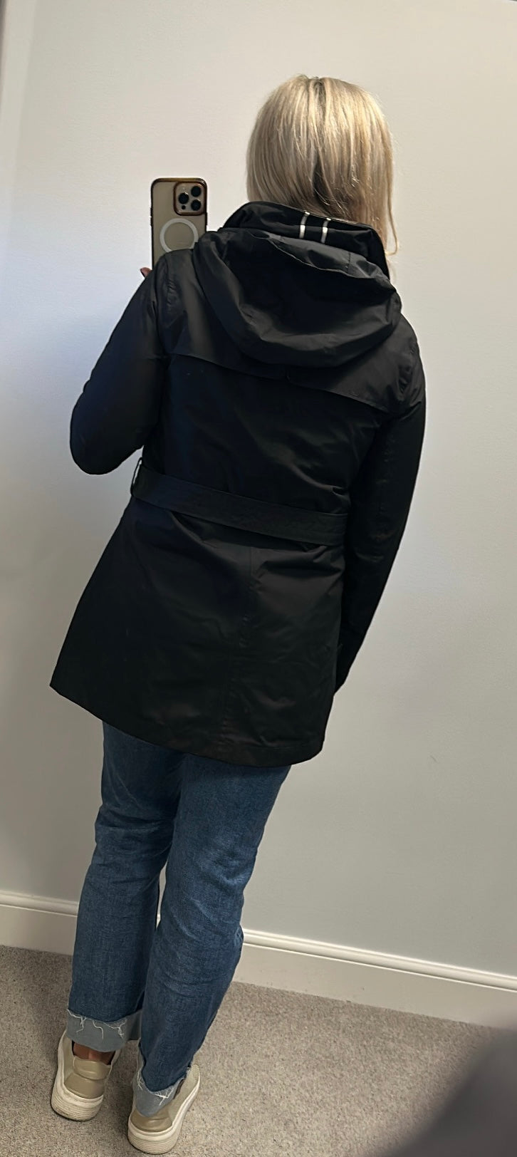 Helly Hansen black Welsey II Waterproof Trench Coat size M would fit upto size 12 £35 also available in off white