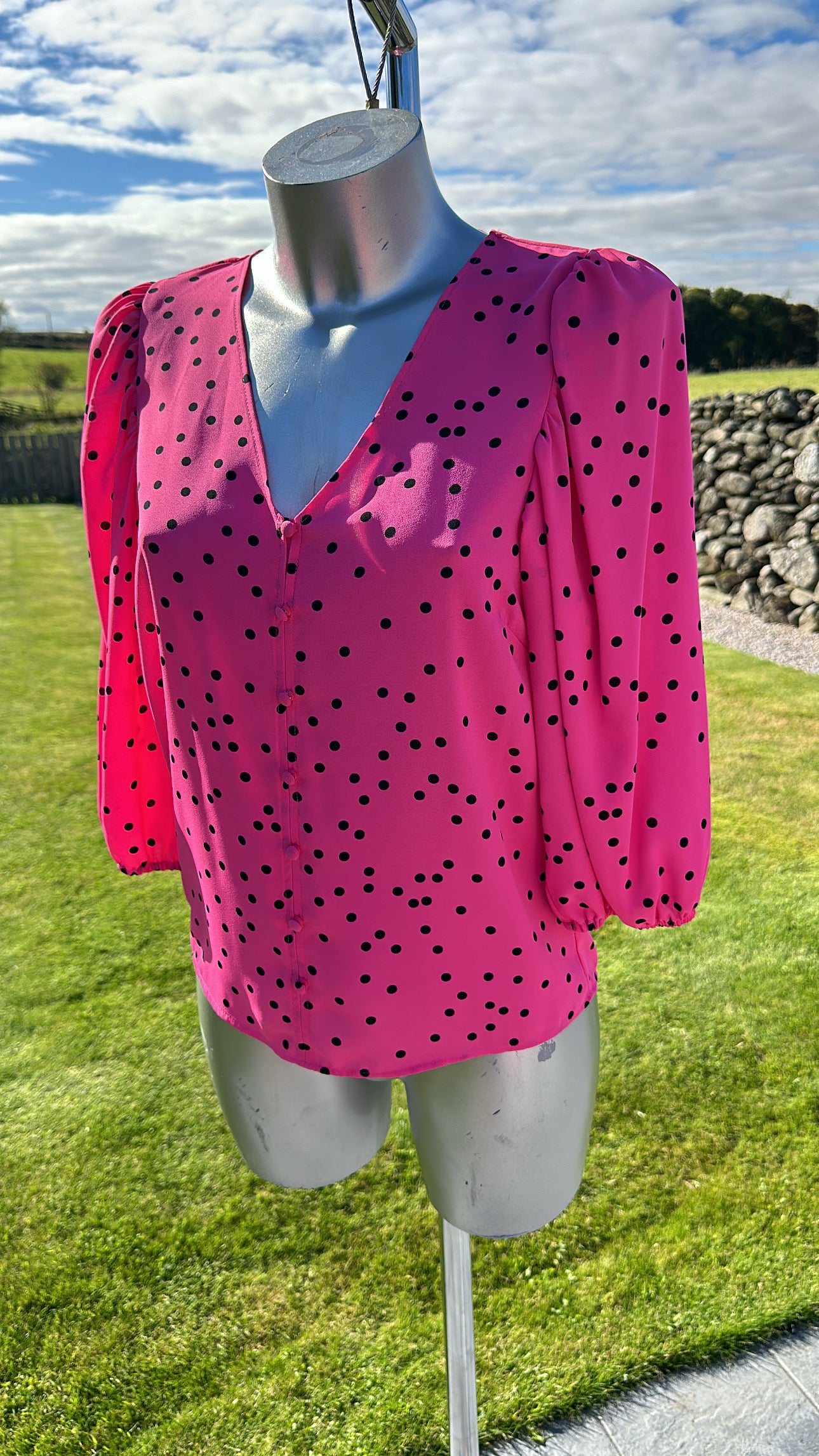 M&S collection pink polka dot top size 8