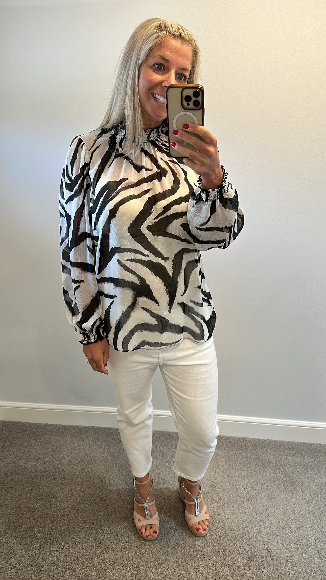 Friends like these black and white sheer top size 16