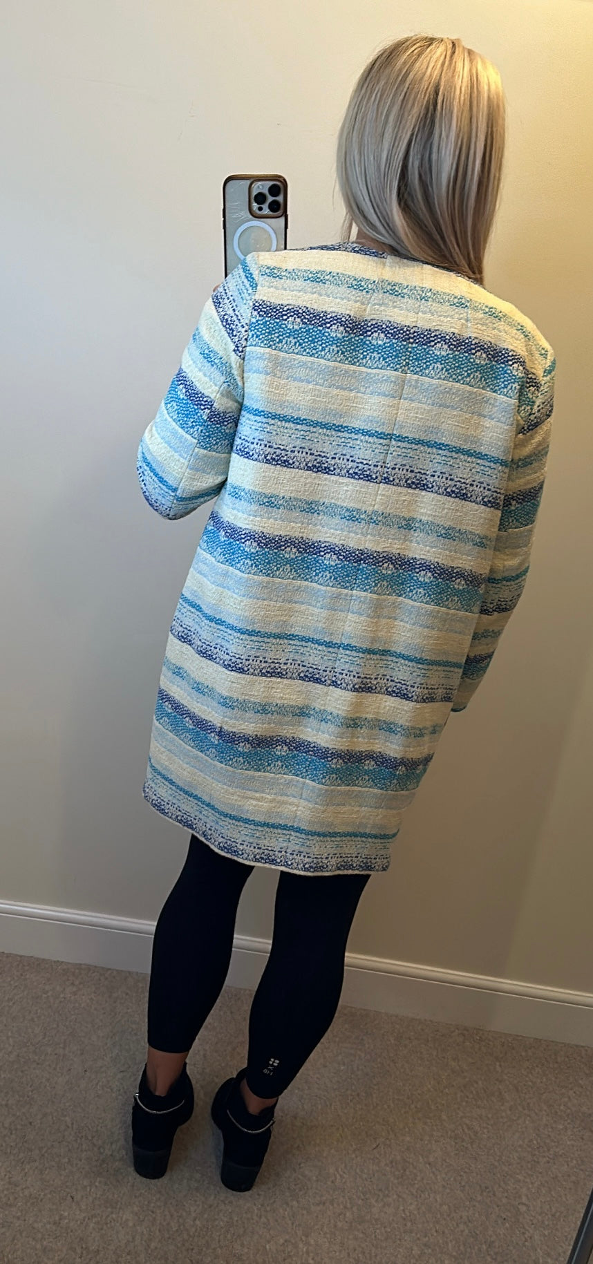 Monsoon artisan blue / white jacket size 14