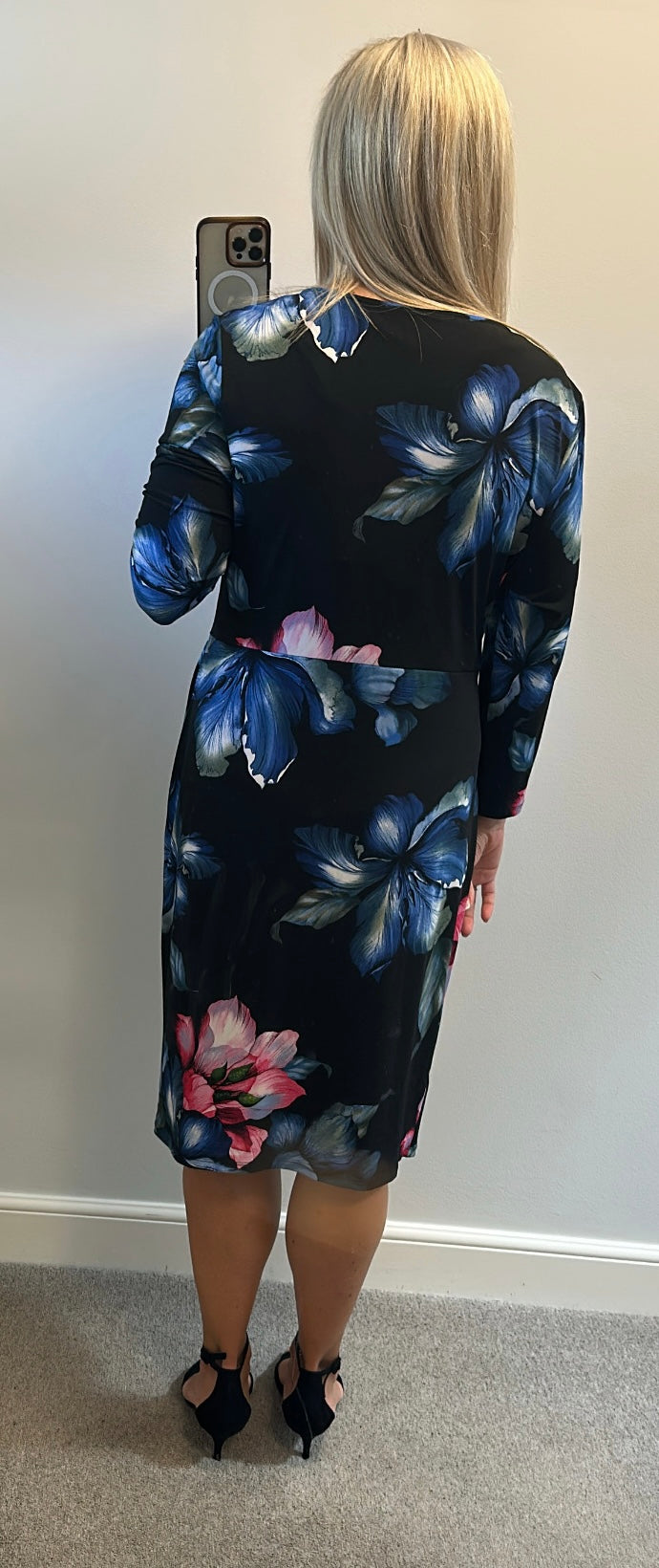 Debenham’s black floral dress size 18