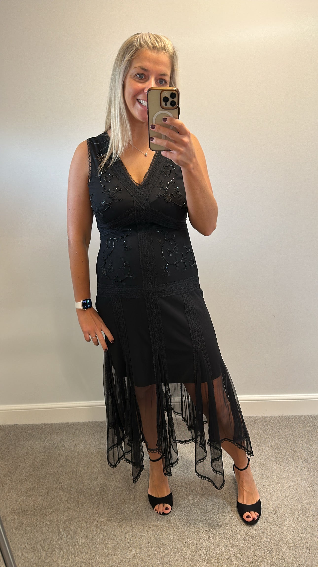 Principles black beaded dress size 12