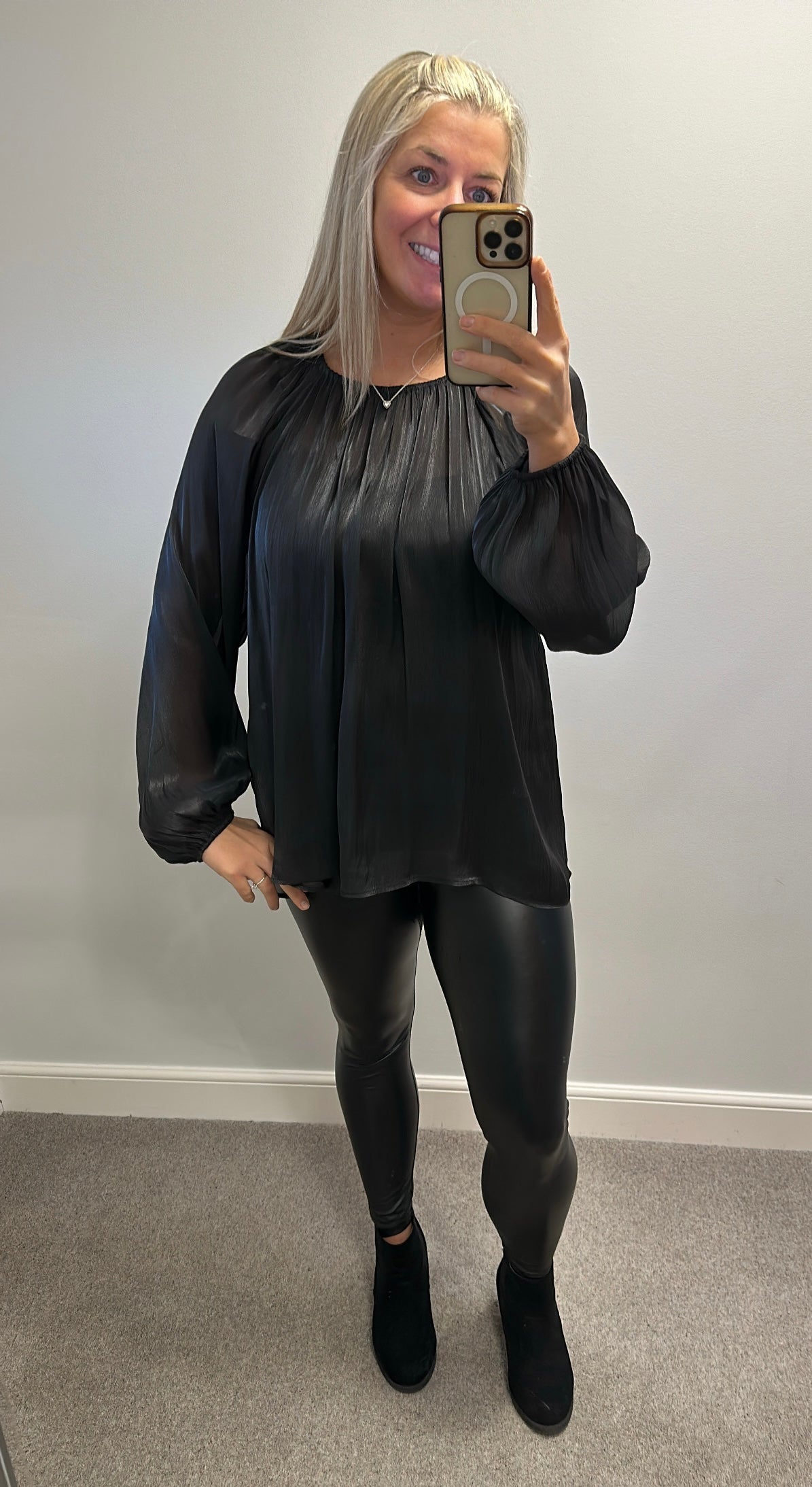 H&M Black sheer top size 18