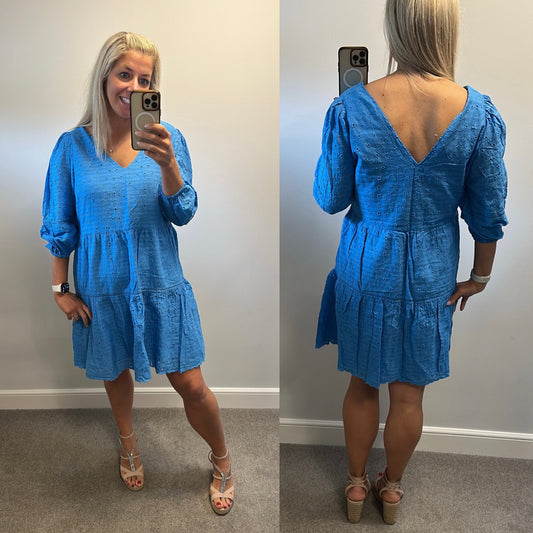 F&F blue embroidered dress size 16