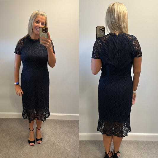 Navy lace dress size 14