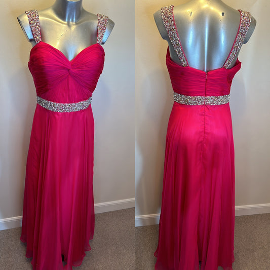 Gino Cerruti hot pink sequinned dress size 12