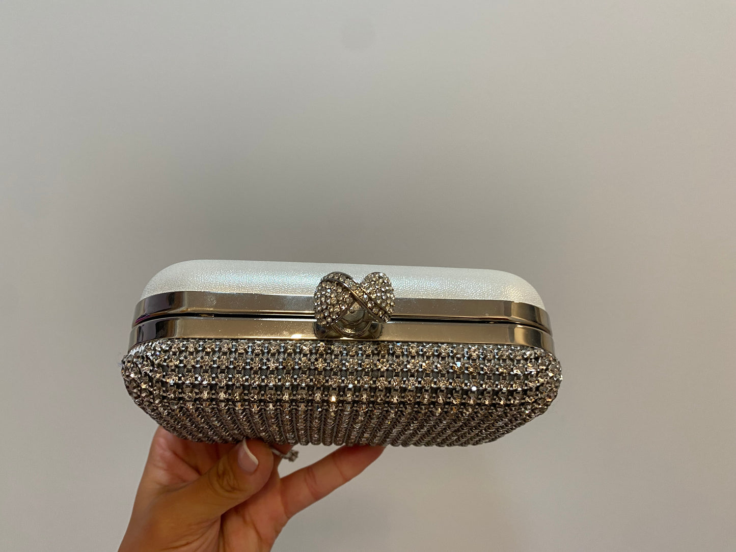 Diamanté clutch bag with strap