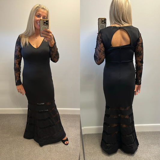 Rainbow black lace dress size 14