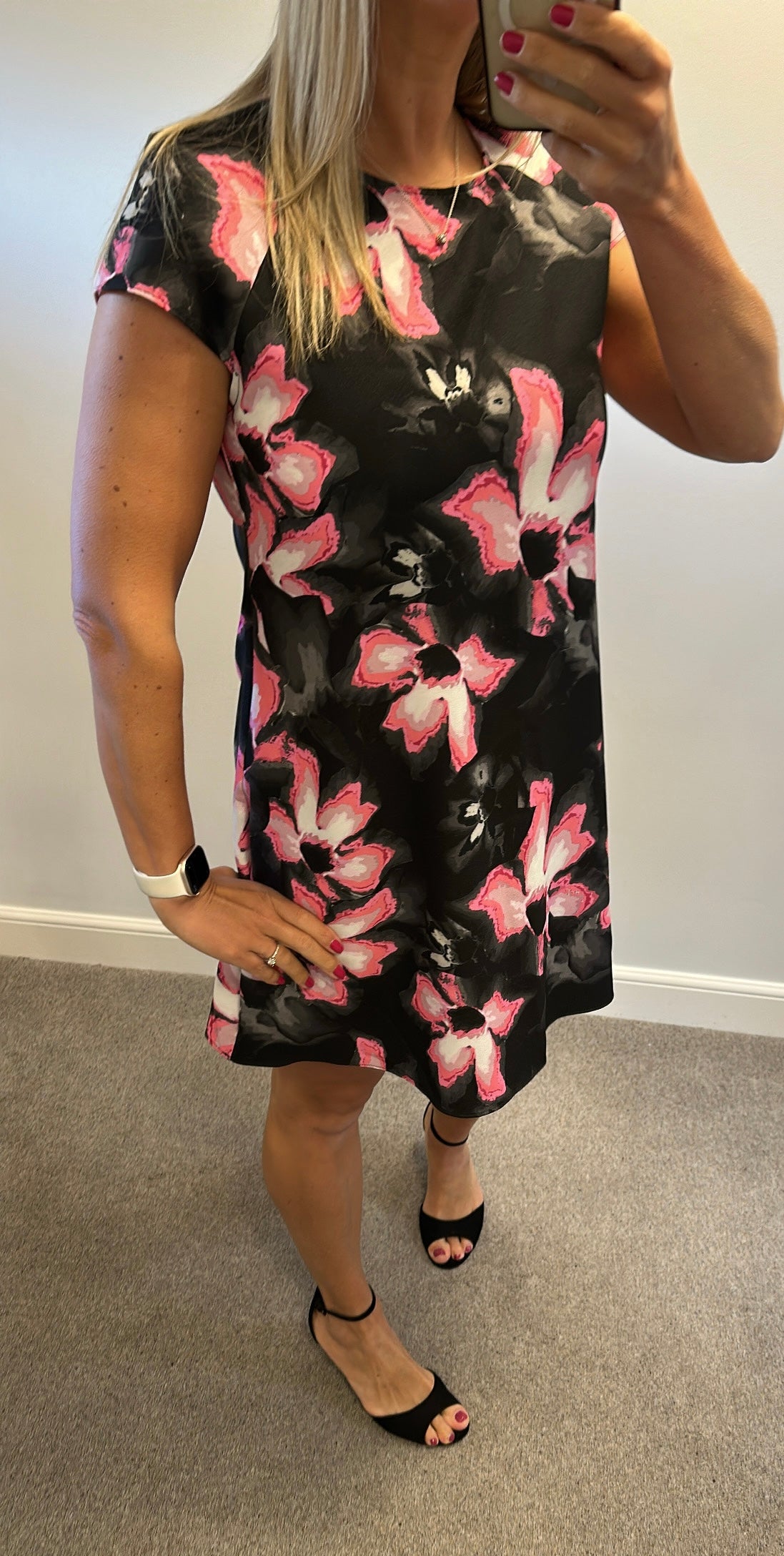 River Island black floral dress size 12
