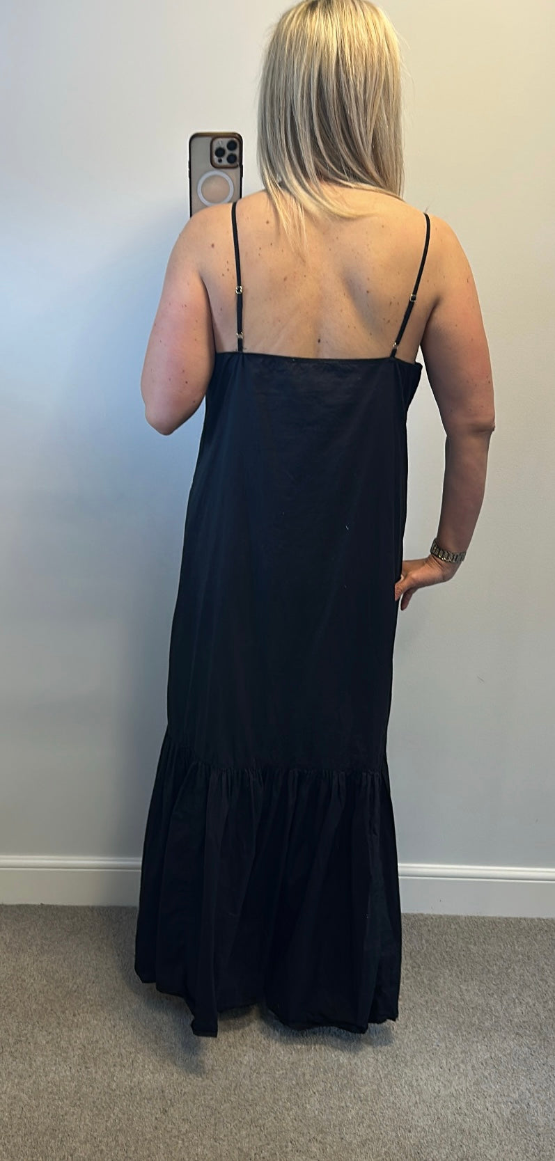 Michael Kors black strappy dress would fit up to size 16