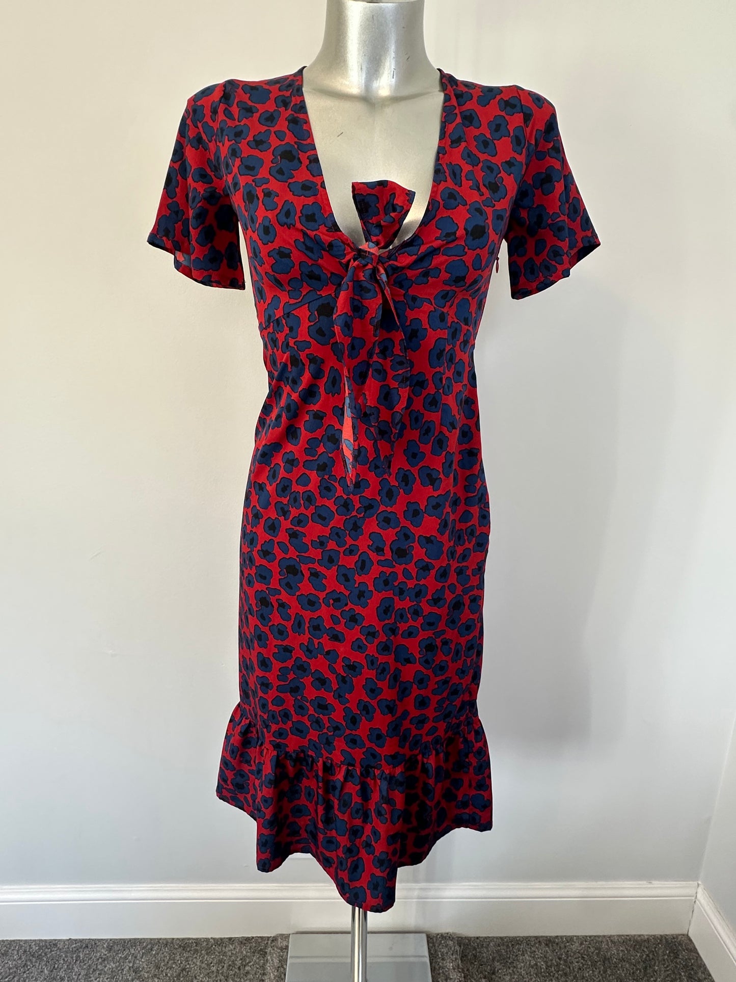 Wednesdays girl navy and navy print dress size XXS (6-8)