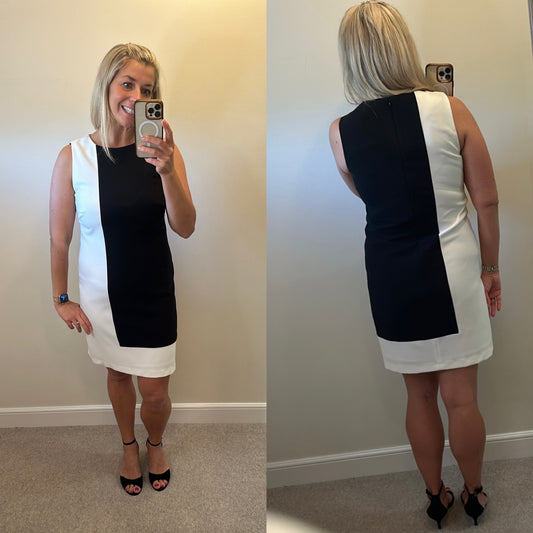 M&Co black and white dress size 12