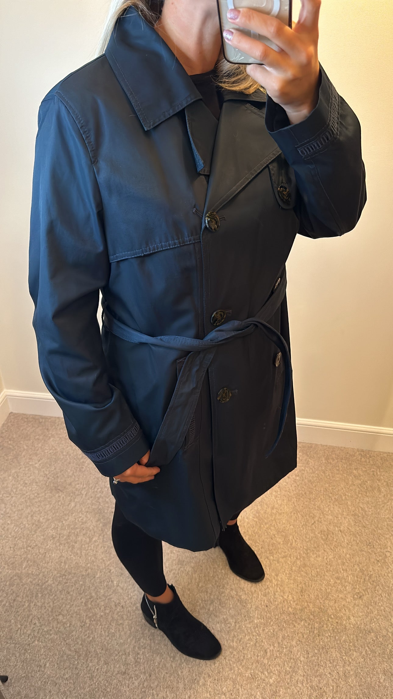 Laundry by Design navy trench coat size 14