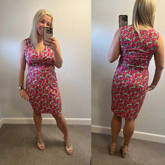 Phase eight pink floral dress size 14