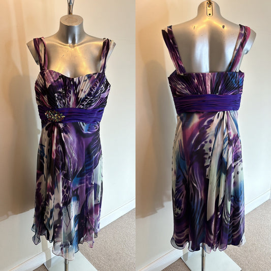 Veni infantino purple floral print dress size 14