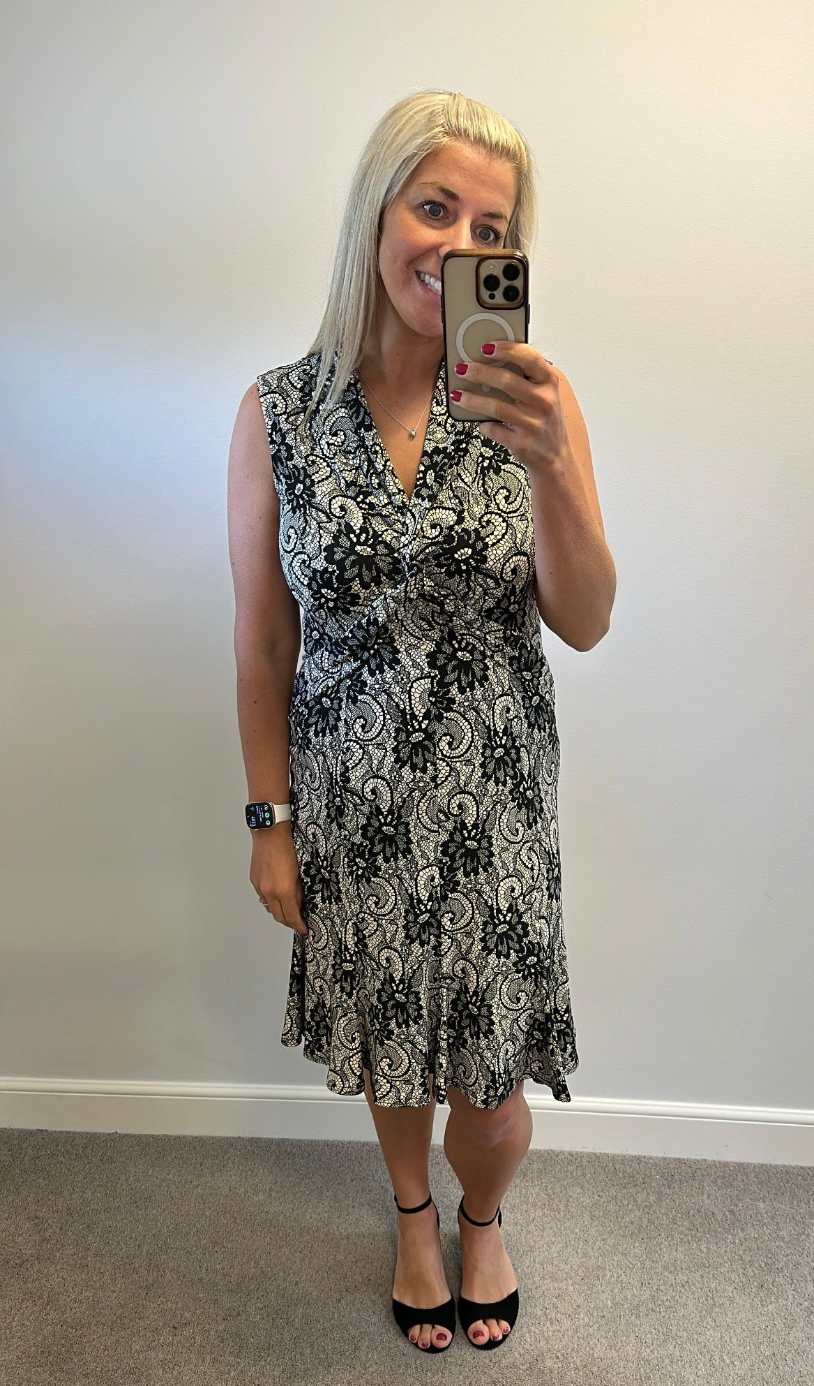 Joseph Ribkoff black floral print dress size 12
