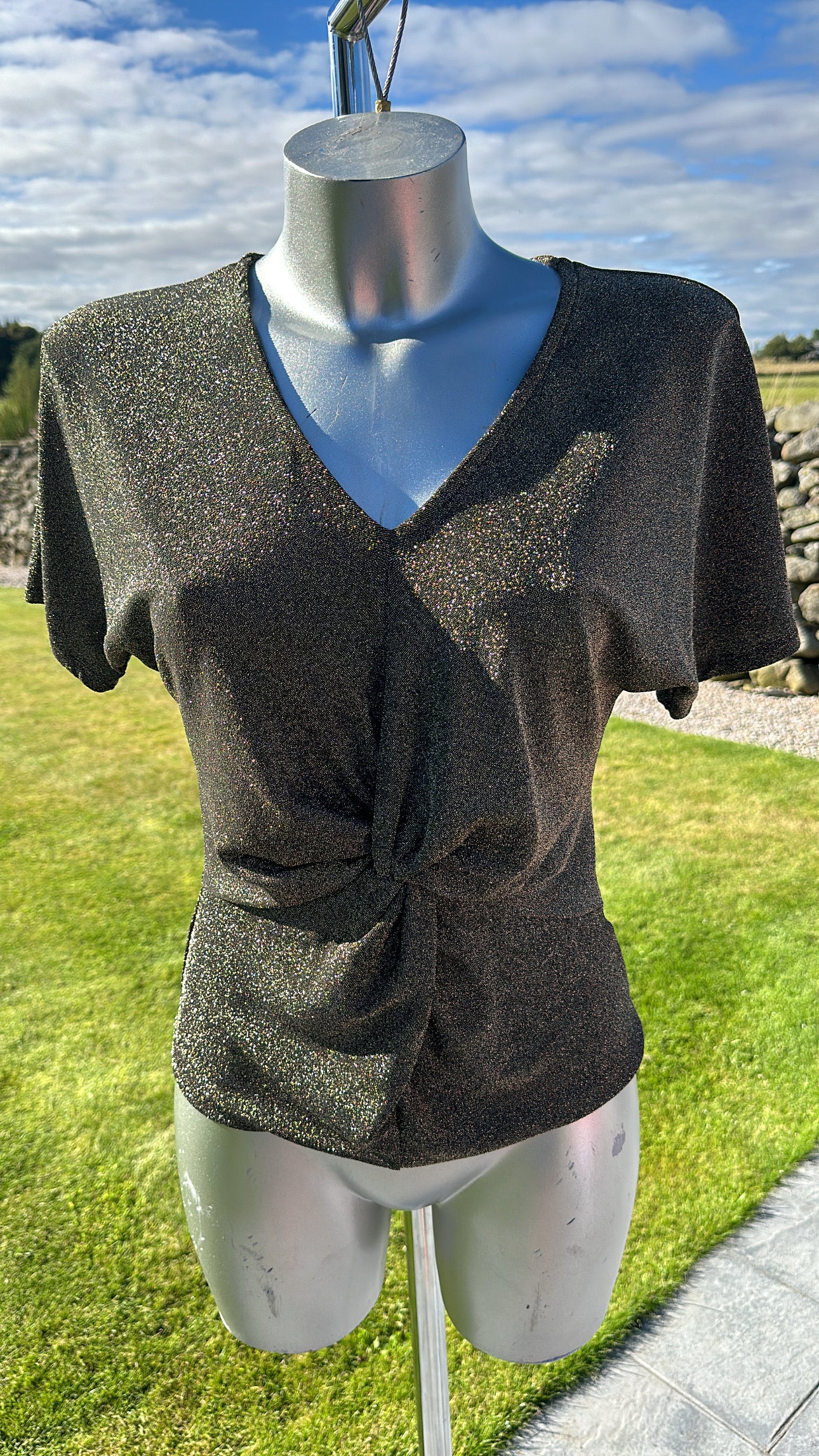 M&S collection black / gold shimmer top size S (fit upto size 10)