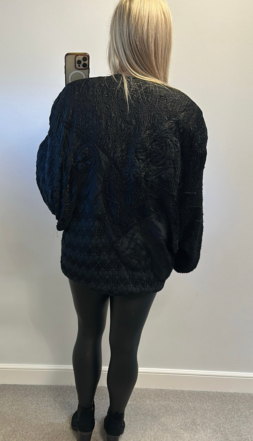 Anne Balon black and green vintage jacket with shoulder pads would fit upto size 16