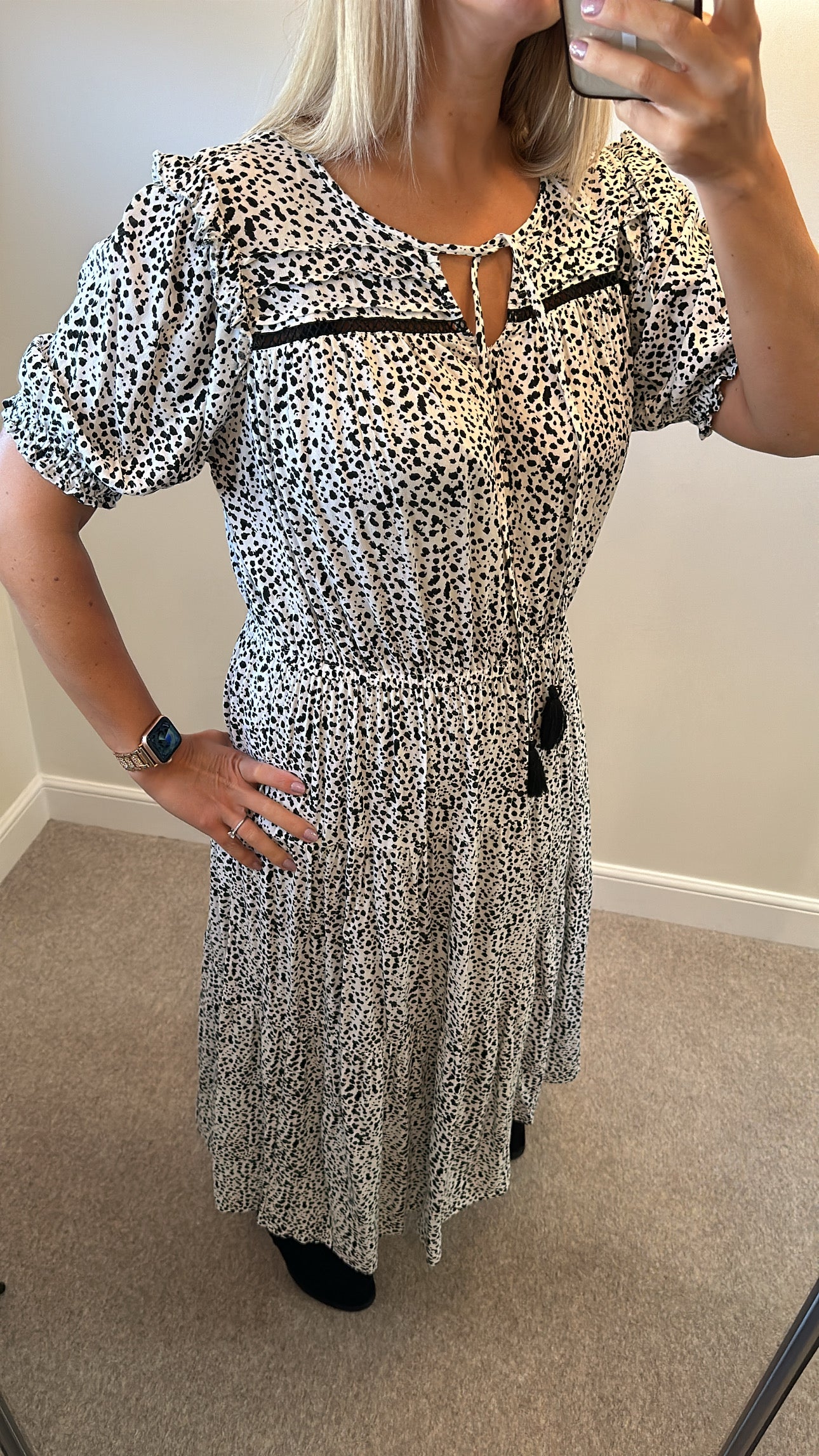 M&S collection black and white print dress size 16