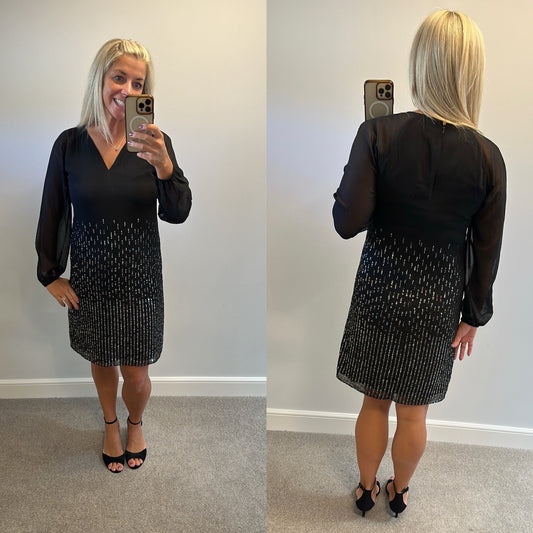 Sosander black sequin dress size 12