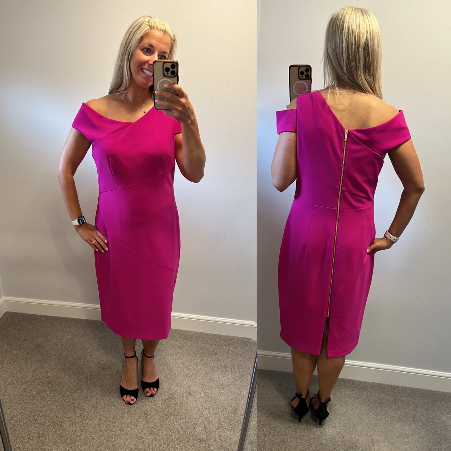 Ted Baker fuchsia pink dress size 16