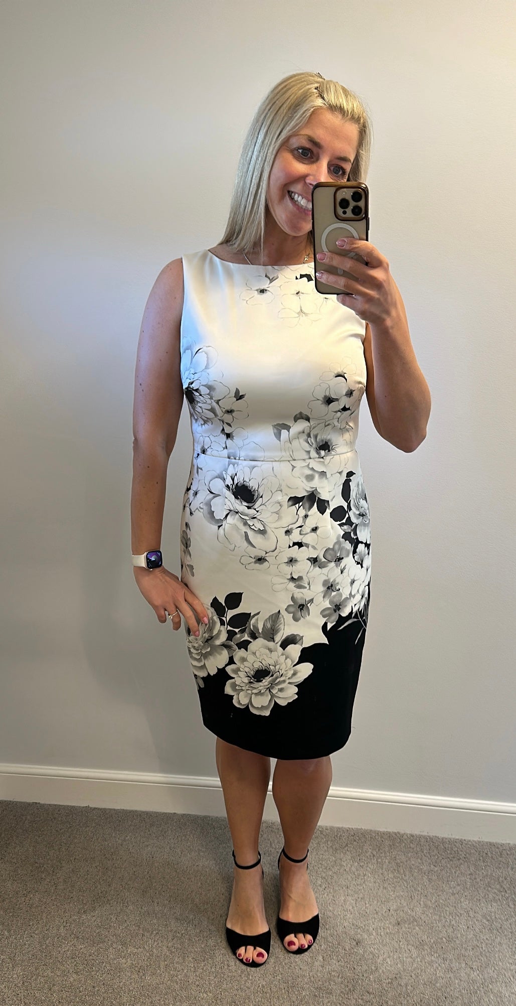 Coast ivory floral dress size 14