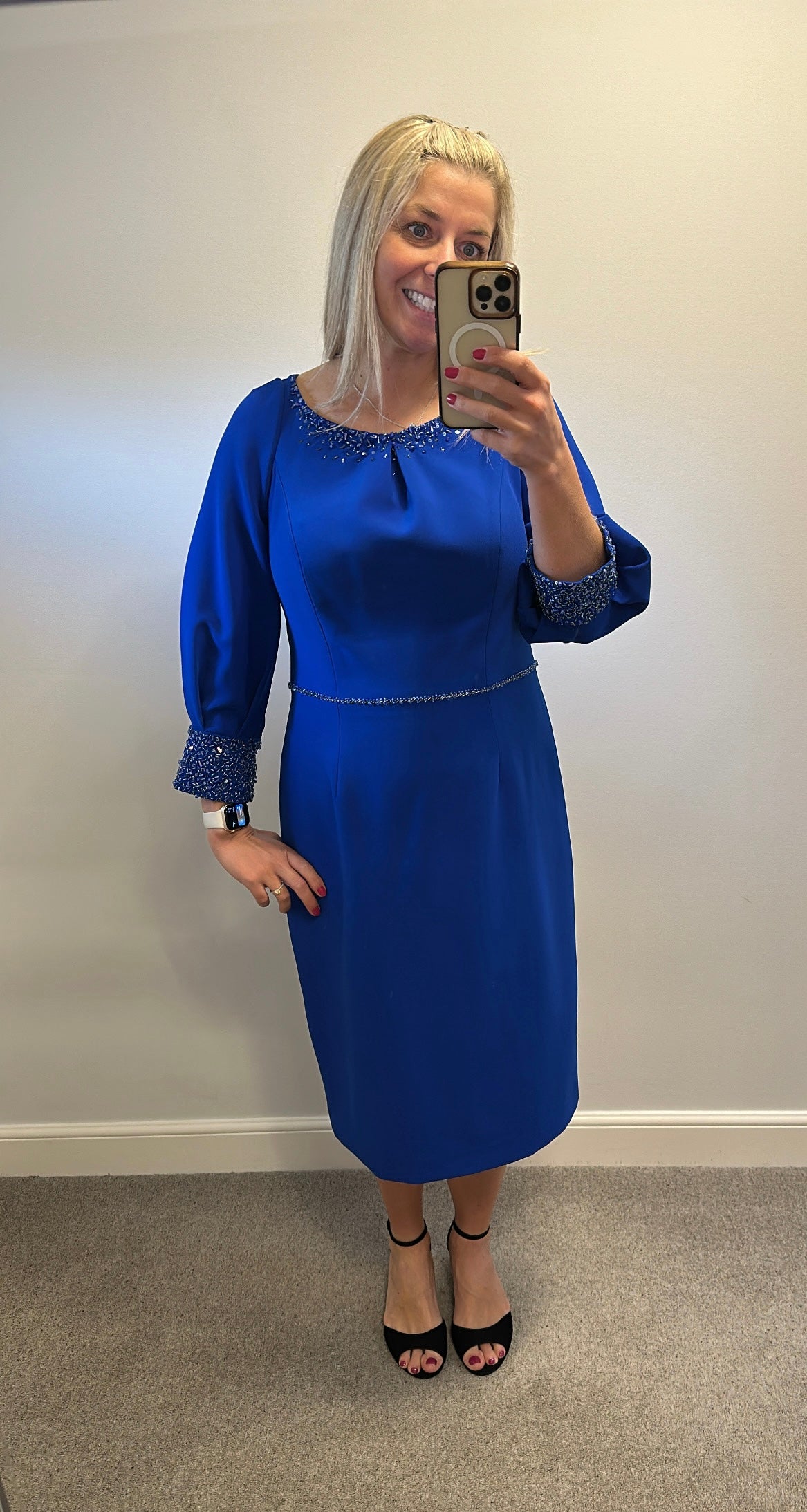 John Charles cobalt blue embellished dress size 16