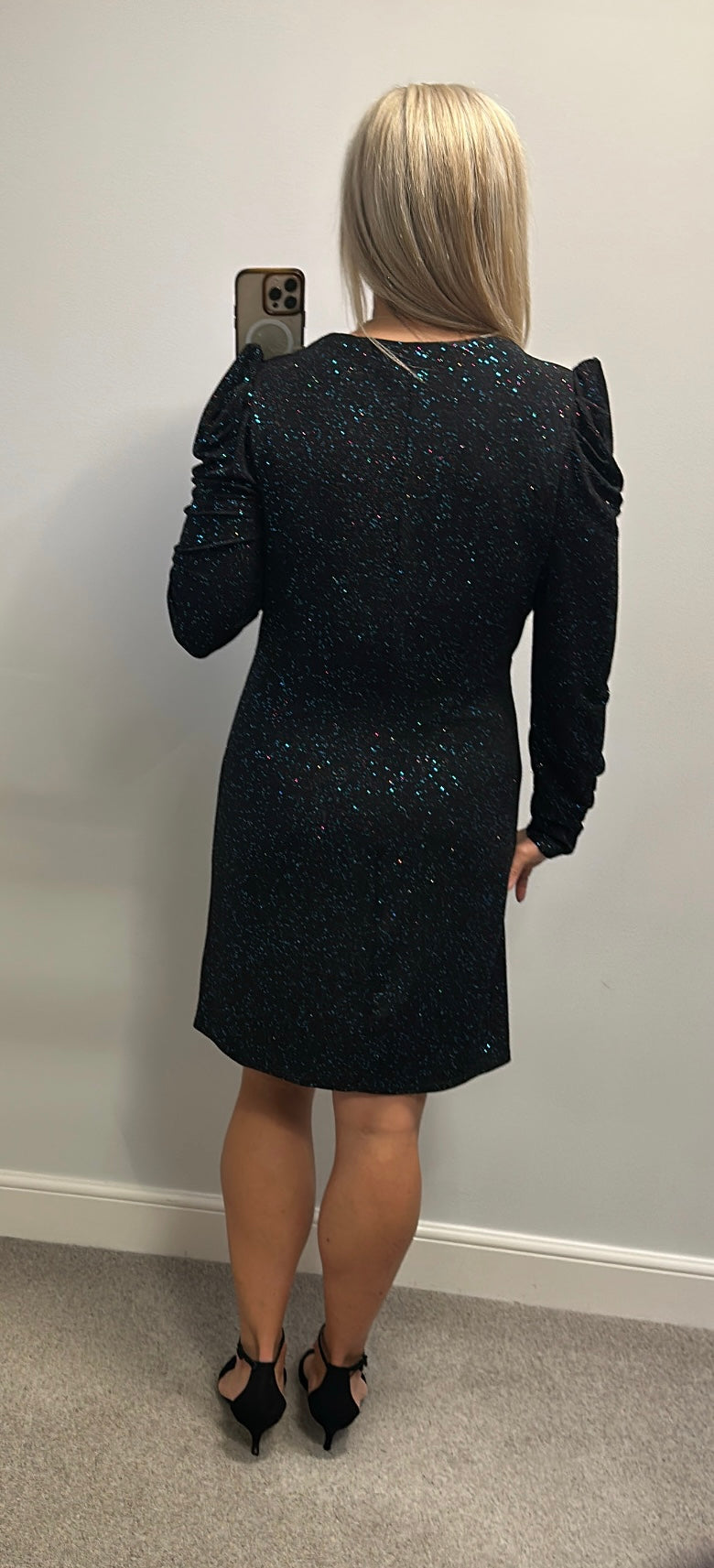 Phase eight black shimmer dress size 16