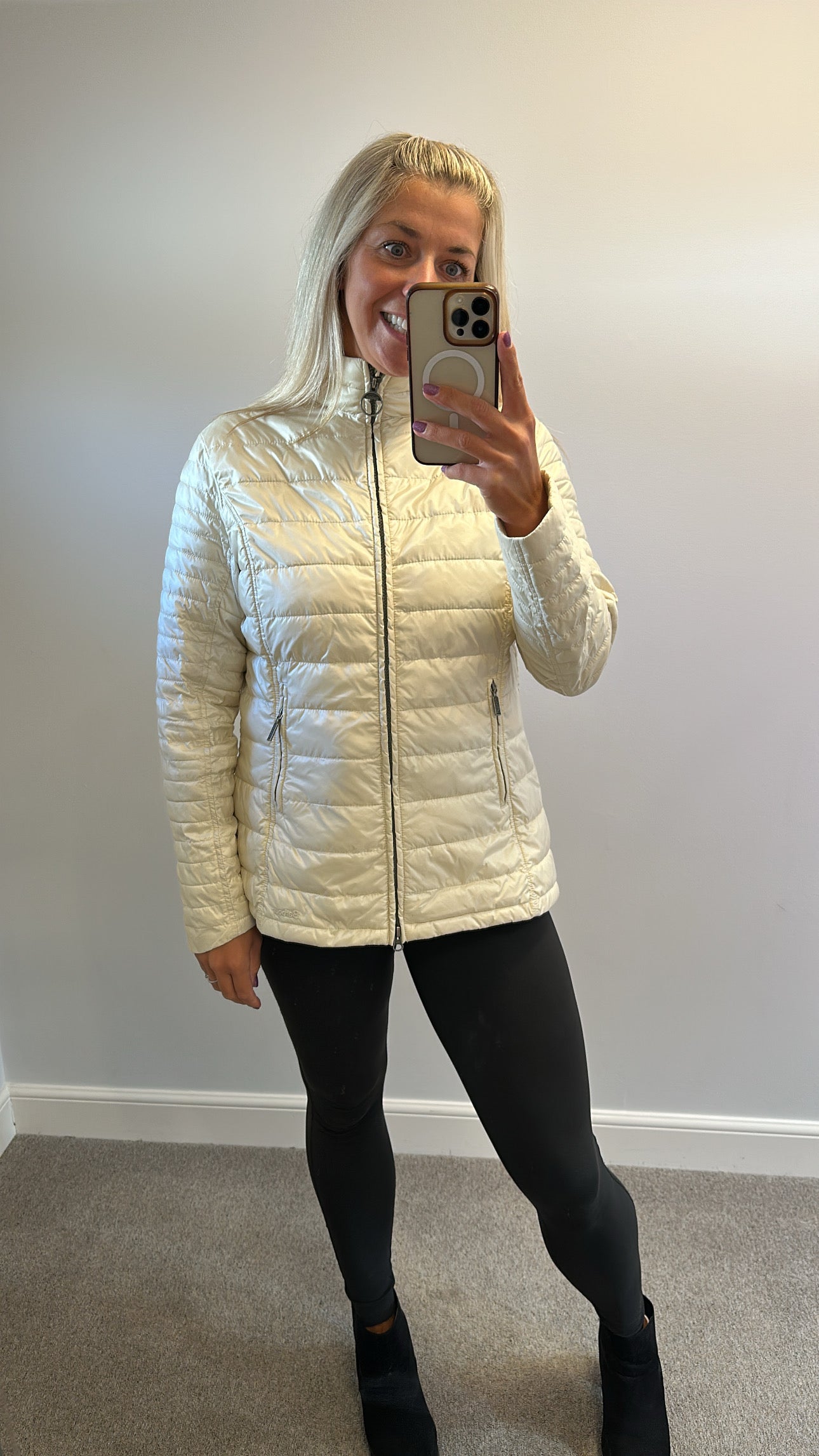 Barbour cream fibredown jacket size 16