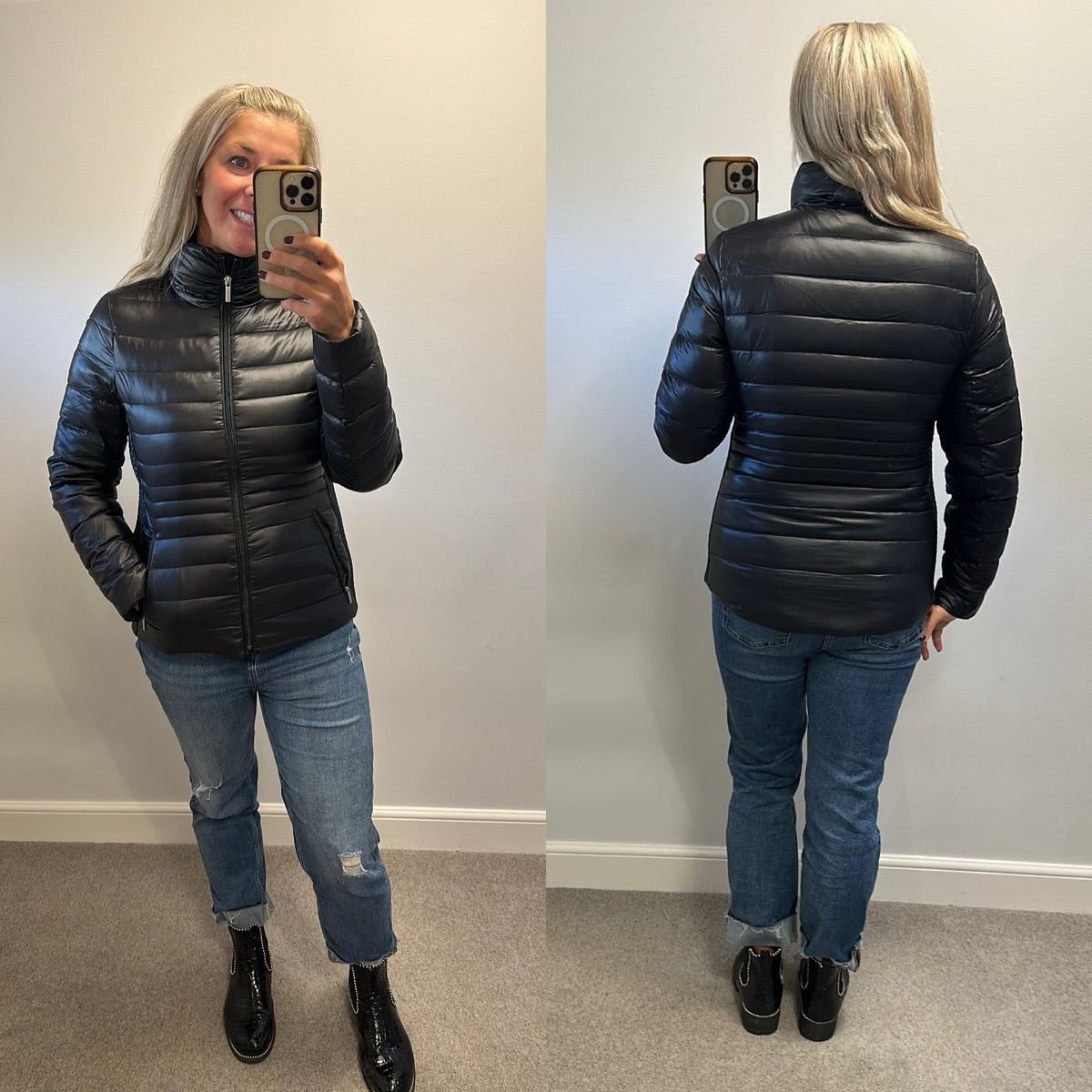 Landsend black jacket size S would fit upto size 12