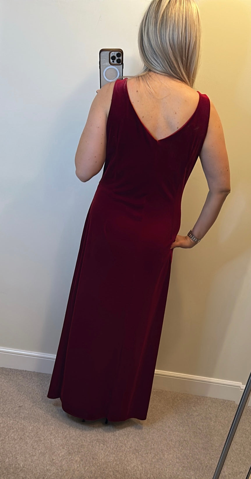 Wallis burgundy velvet dress size 16