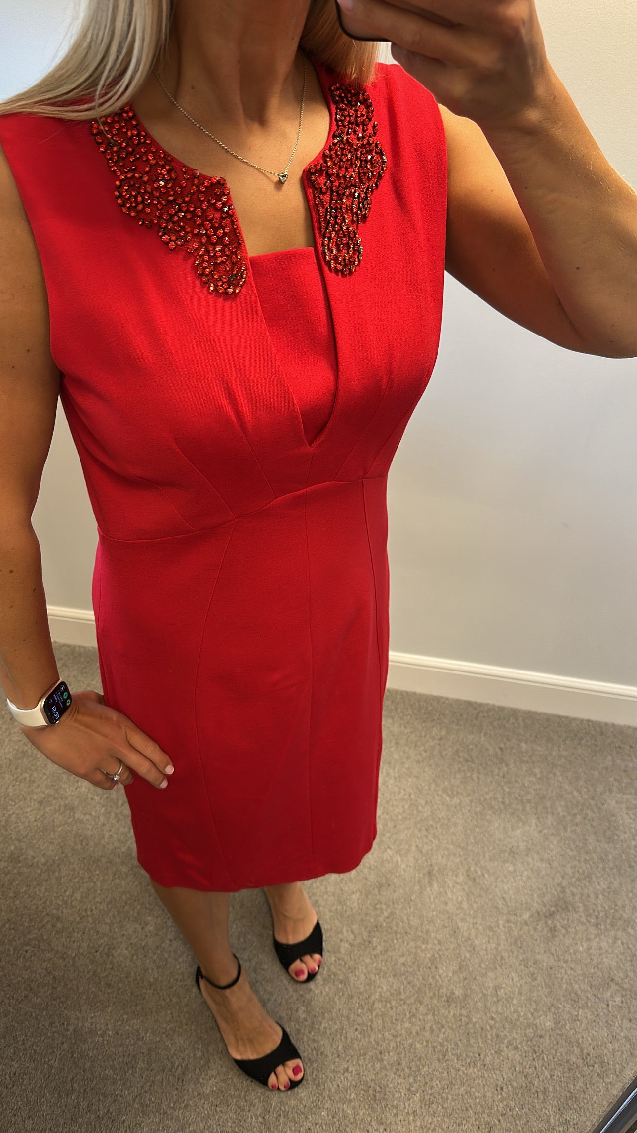 Ted Baker red embellished dress size 16