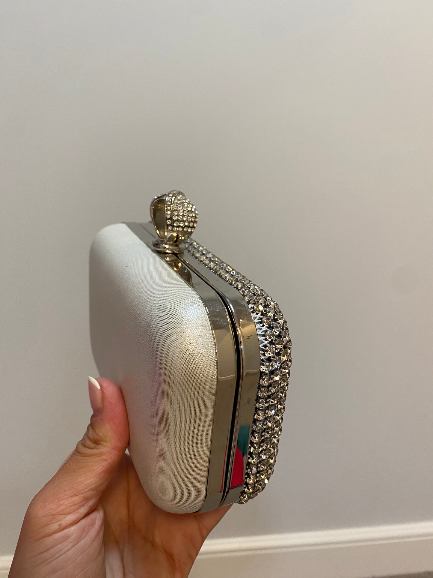 Diamanté clutch bag with strap