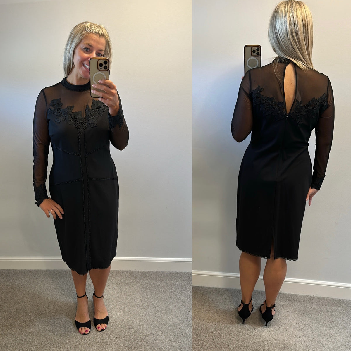 Black sheer dress size 16