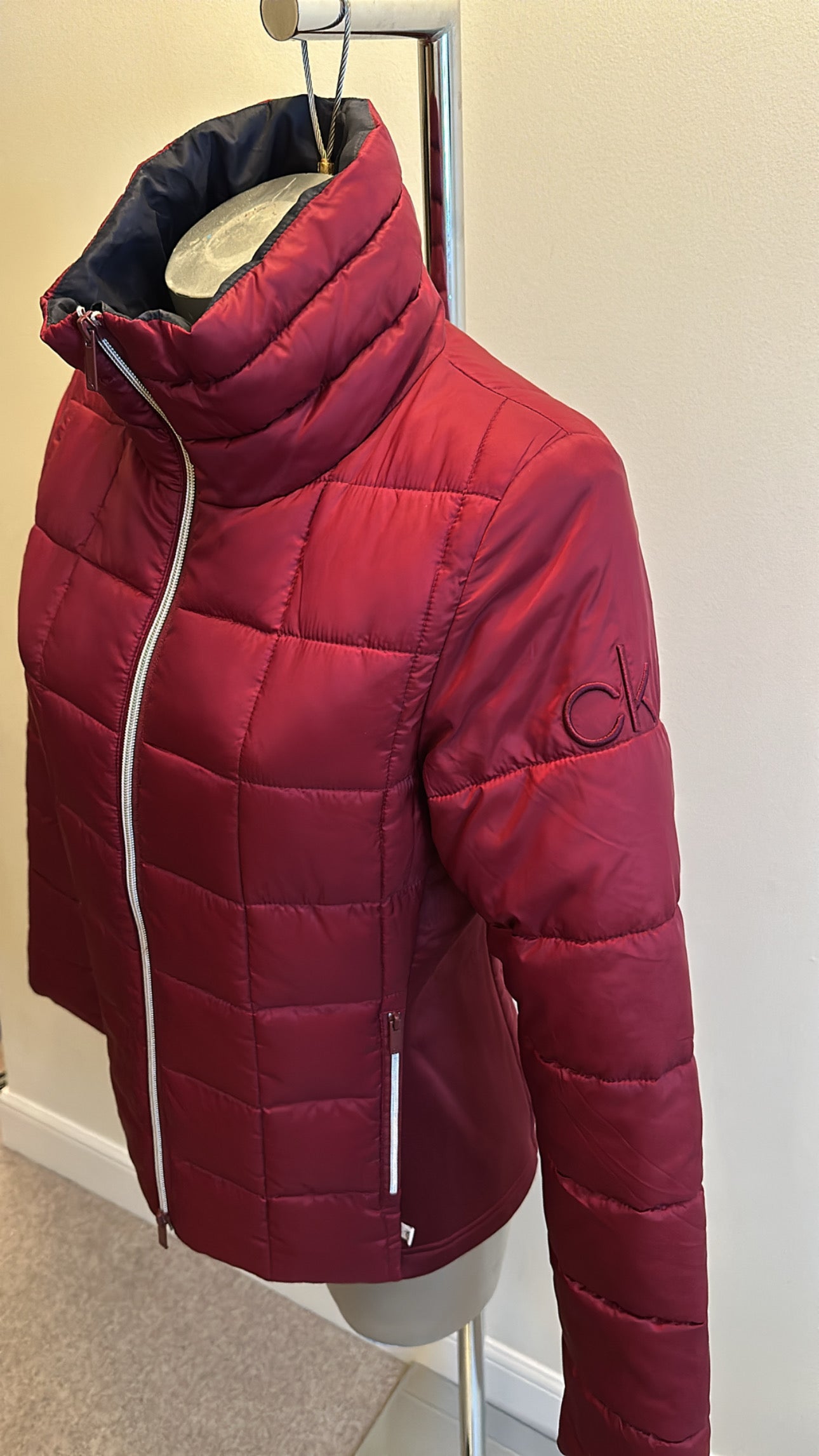 Calvin Klein burgundy quilted jacket size 10