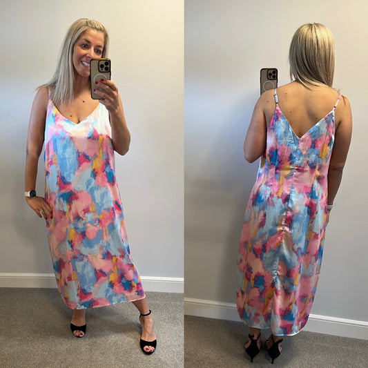 JD Williams pastel strappy dress size 16