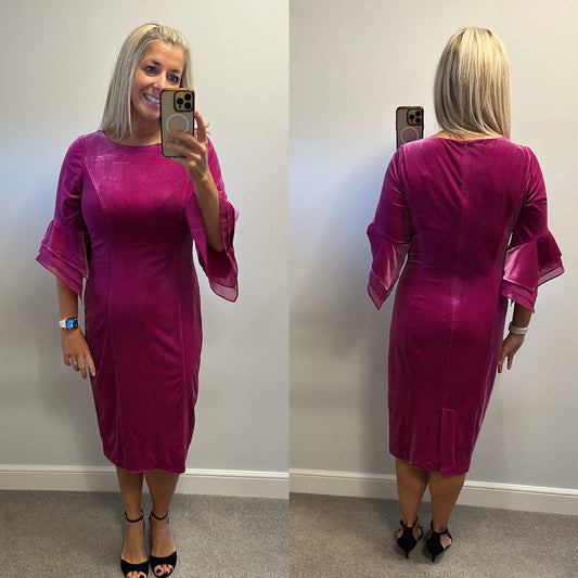 Adrianna Papell purple velvet dress size 14