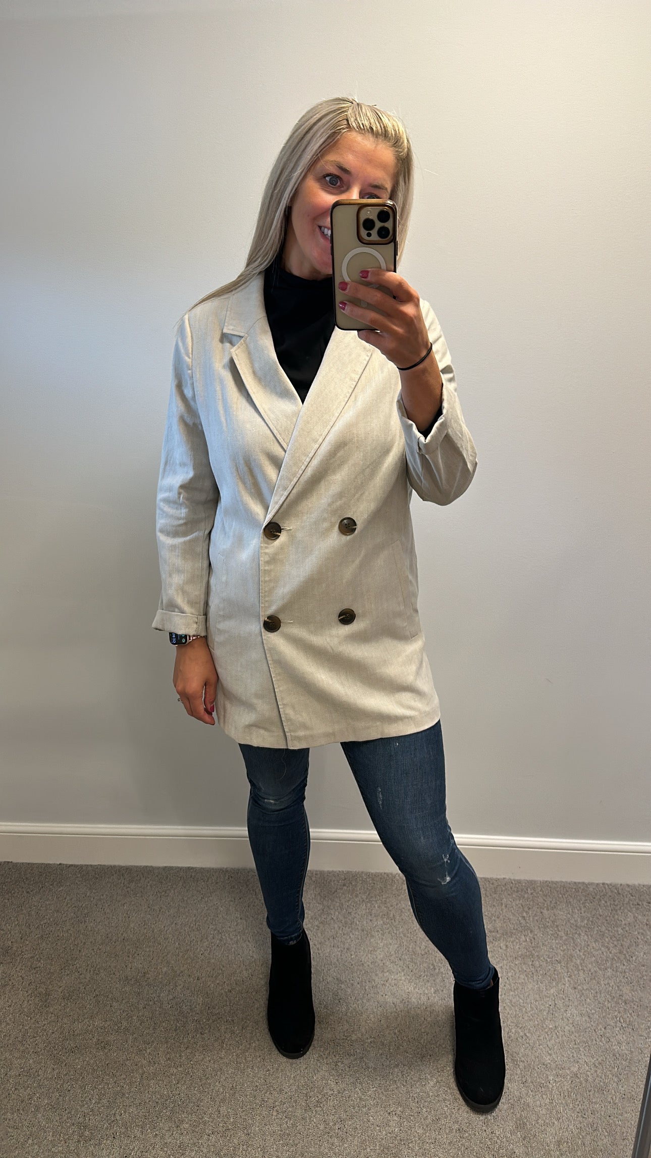 George linen/cotton beige blazer size 12