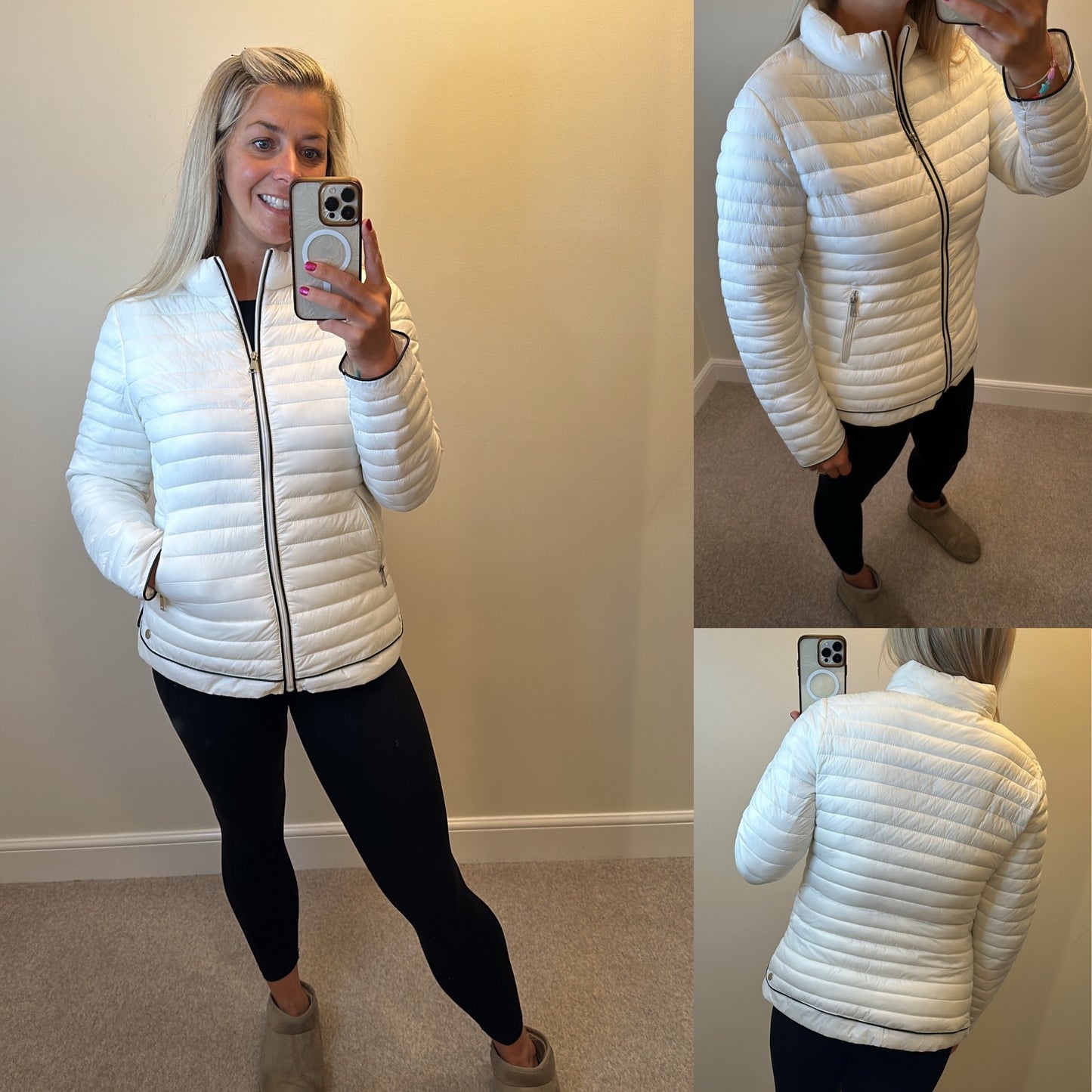 White puffer jacket unbranded fit upto size 12