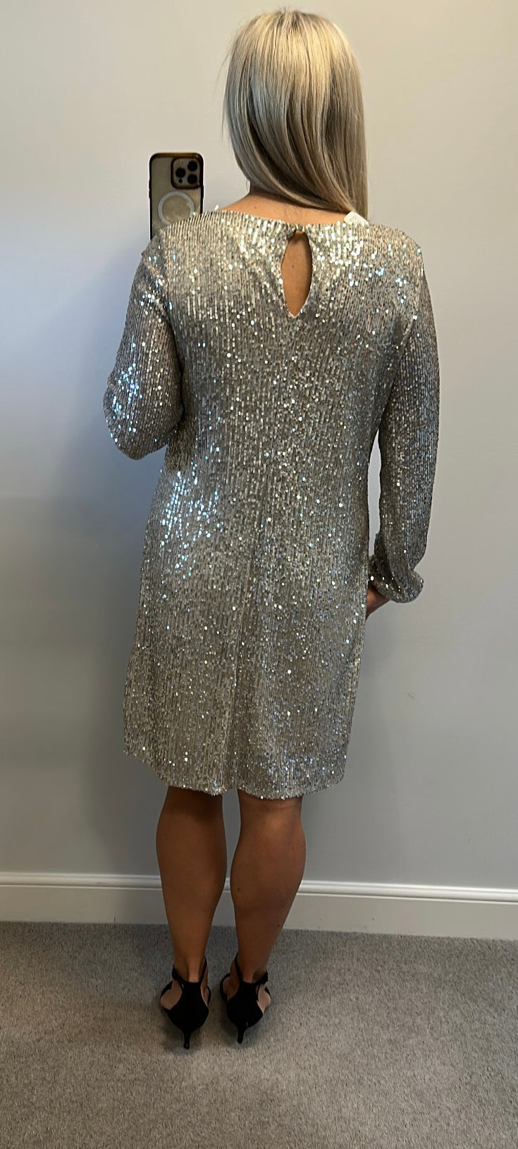 Wallis silver sequin dress size 12