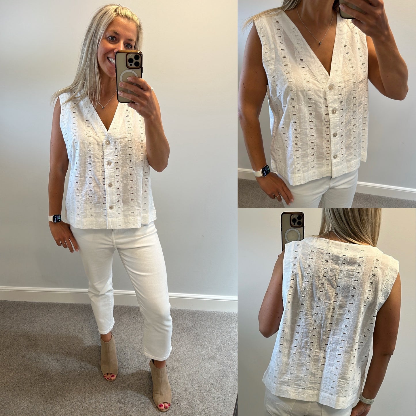 Next white embroidered top size 18