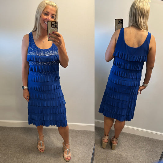 Alparadise blue embellished ruffle dress size XL would fit upto size 18